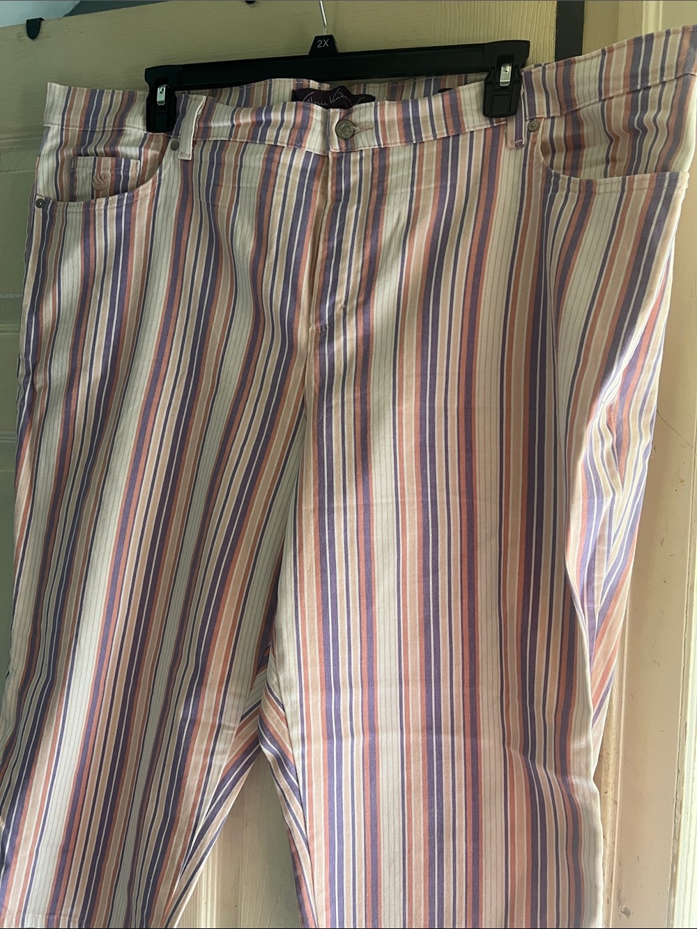 Gloria Vanderbilt Pink and Purple Striped Bermuda Shorts